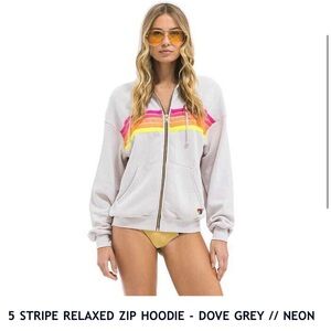 AV Gray Sweat SET with Neon Stripes - HOODIE AND SWEATS INCLUDED IN PRICE